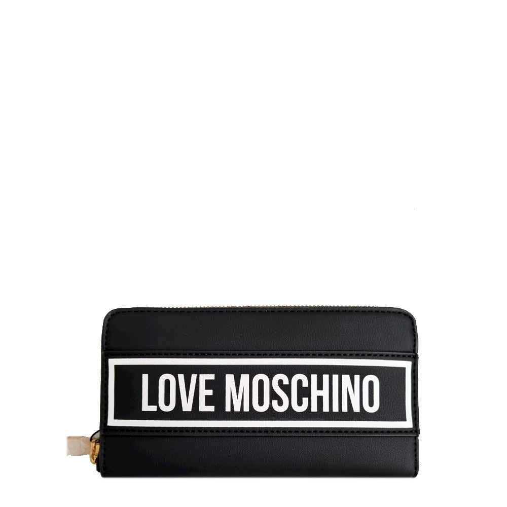 Portafoglio Love Moschino JC5719 Nero Logo Bianco