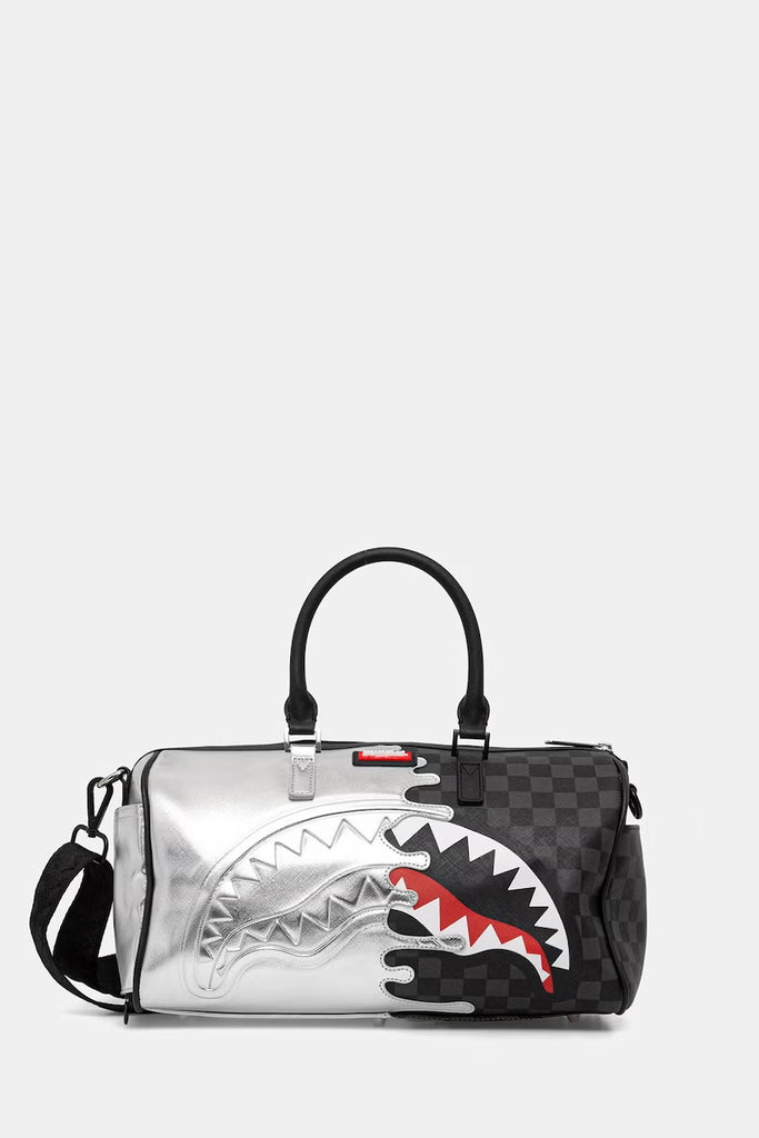 BORSA SPRAYGROUND 8925 SILVER SIDE DRIP BLACK CHECK MINI DUFFLE