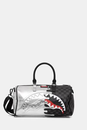 BORSA SPRAYGROUND 8925 SILVER SIDE DRIP BLACK CHECK MINI DUFFLE