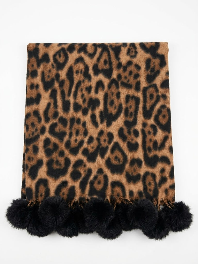 Sciarpa L’ Atelier du Sac 20764 animalier con pon-pon