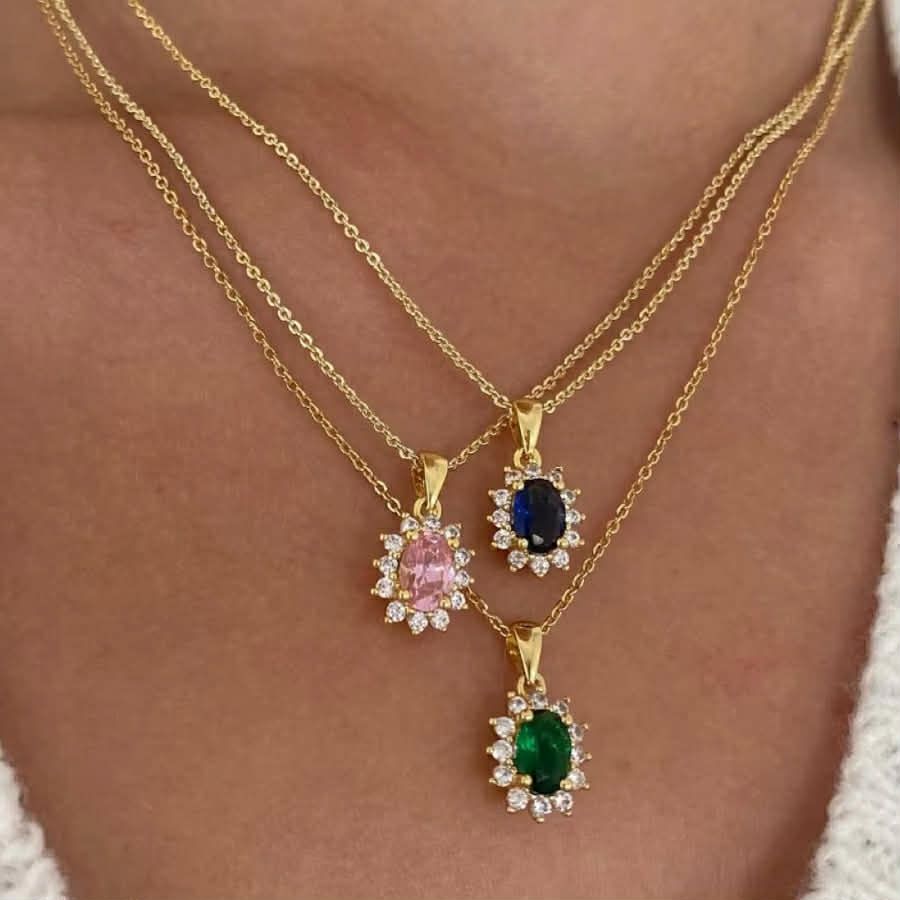 Collana Cherie Seychelles con corona e cristallo