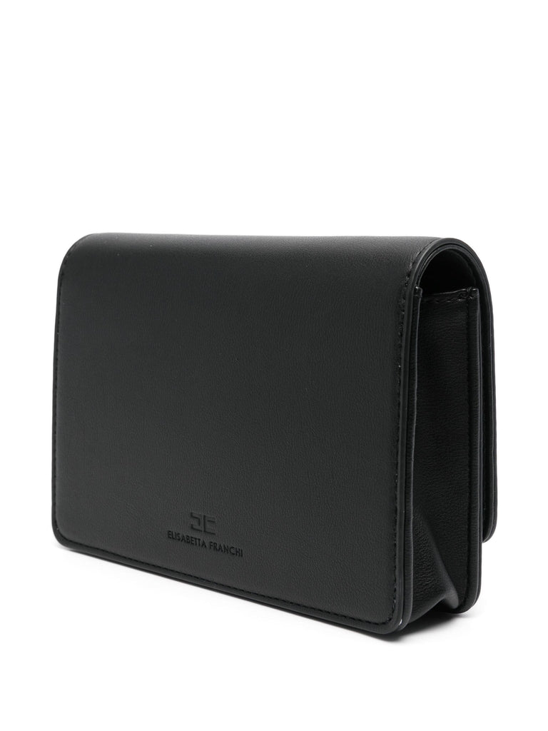 Borsa Elisabetta Franchi Nera BS01A46E2 a tracolla in materiale sintetico con placca logo