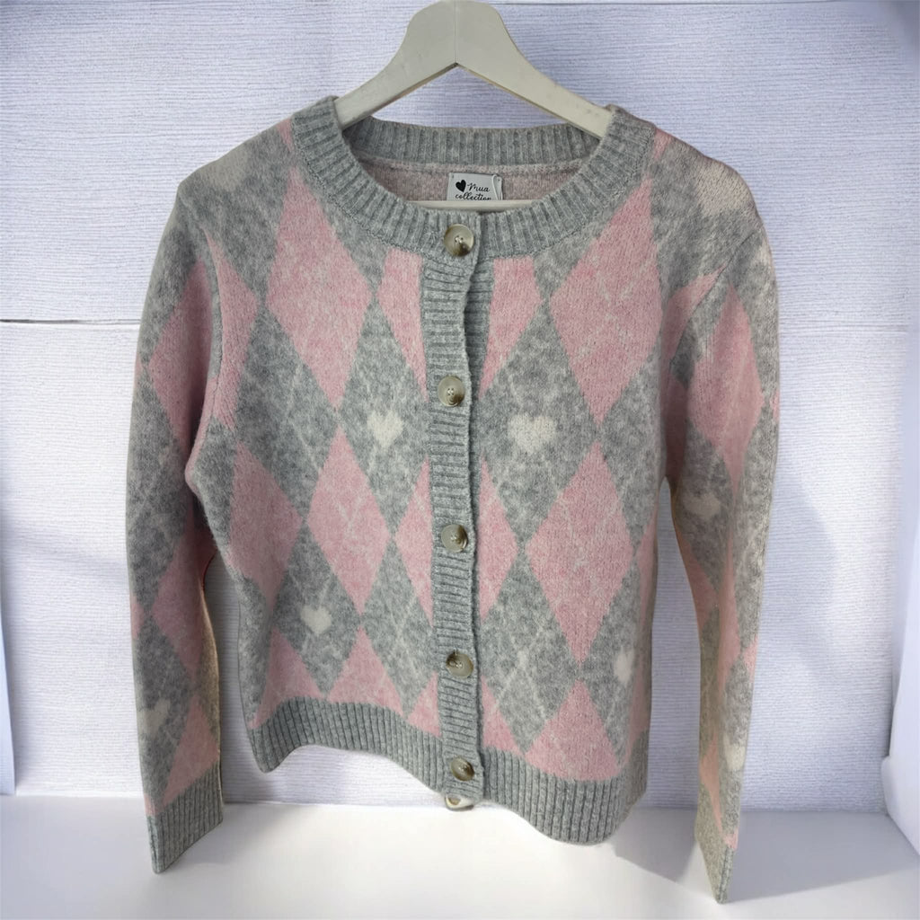 Cardigan Mua Collection Rombi e Cuori