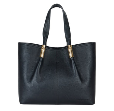 Borsa Elisabetta Franchi BS41A56E2 Tote grande Nera con dettagli logo