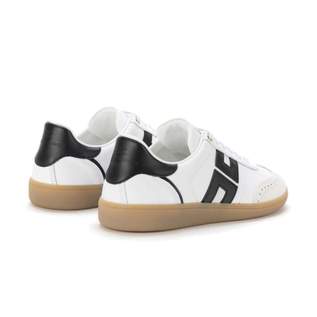 Sneaker Elisabetta Franchi SA50G51E2 in pelle e crosta con logo Bianco/Nero