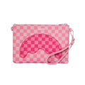 POUCHETTE SPRAYGROUND 9014 PINK SHARKS IN PARIS PATCH CROSSBODY CLUTCH