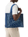 Borse Saint Barth Essential Bag in tessuto denim stampa bandana e logo a contrasto