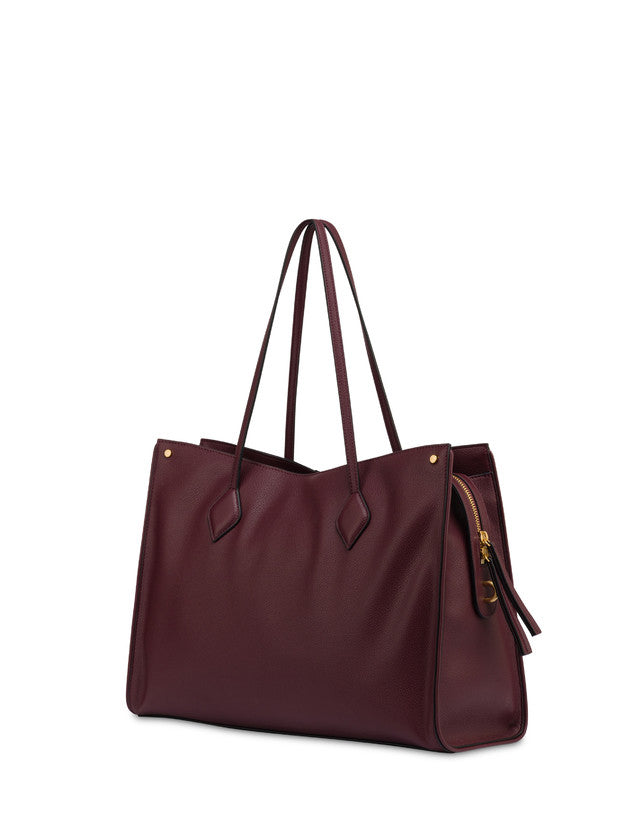 Borsa Pollini SC4642 Shopping Bag Drop In Mini Grained Pu Burgundy