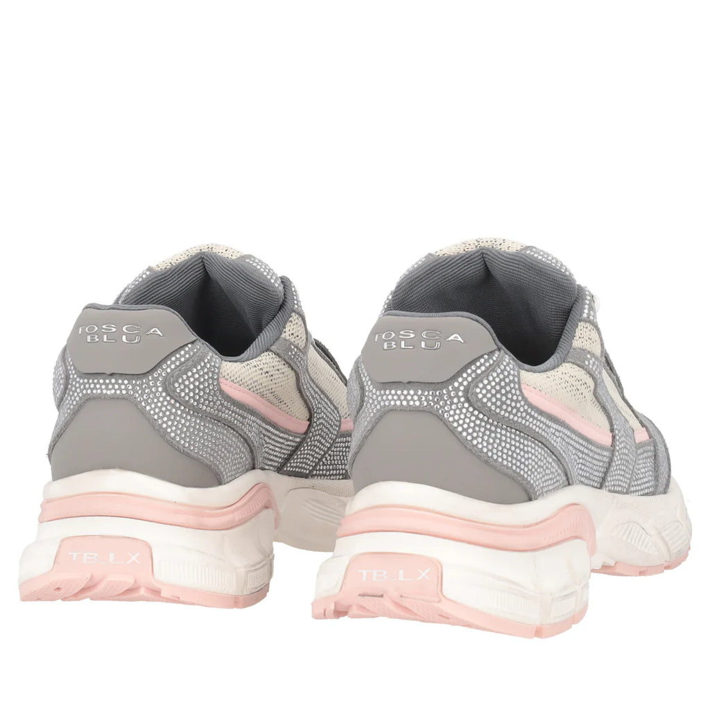Sneaker Tosca Blu SS2608S083 Mirabel in pelle scamosciata e tessuto colore rosa/grigio