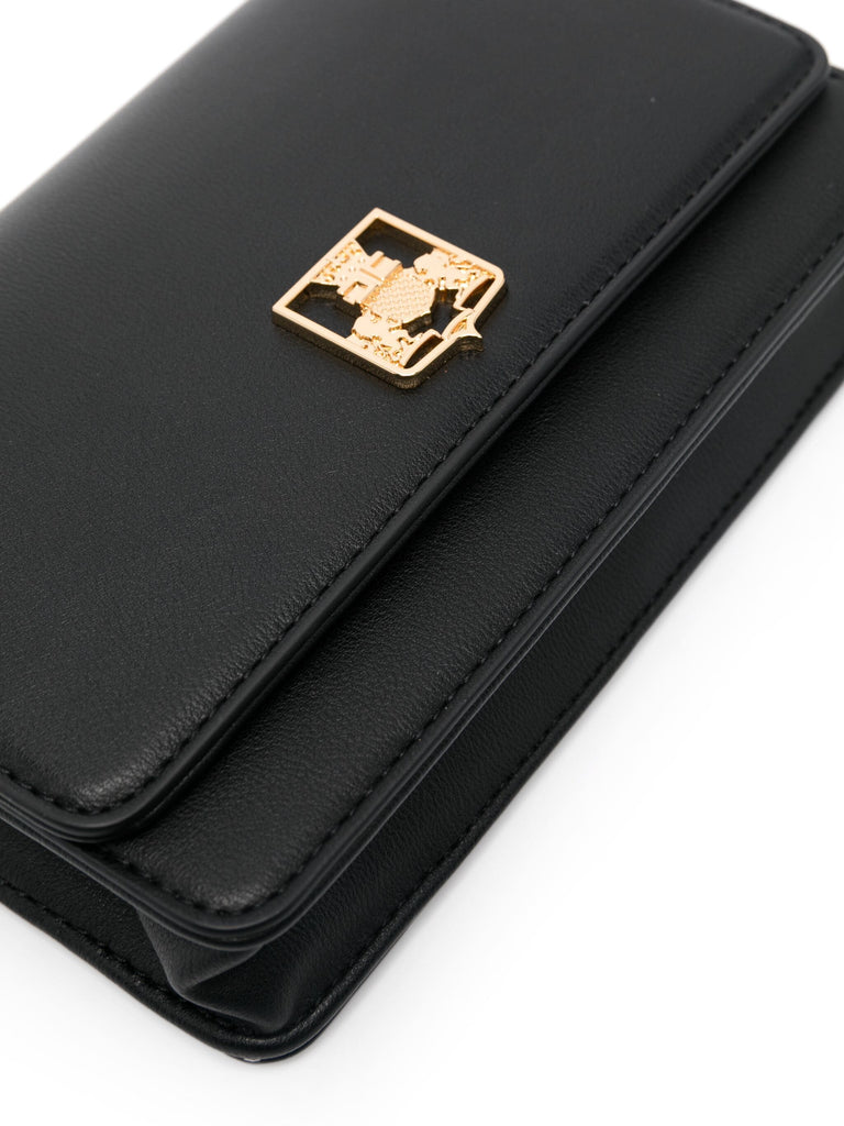 Borsa Elisabetta Franchi Nera BS01A46E2 a tracolla in materiale sintetico con placca logo