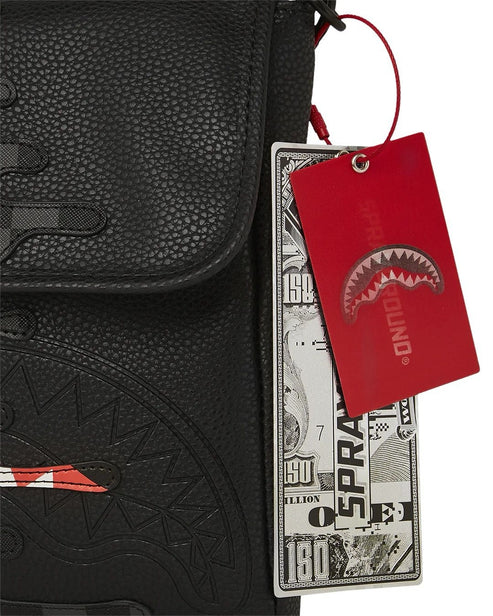 Tracolla Sprayground nero unfinished shark messanger sling 910B7483NSZ