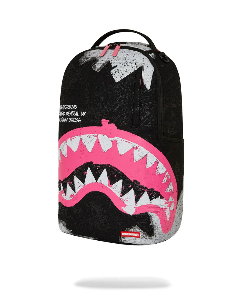 ZAINO SPRAYGROUND ART7631 SHARK CENTRAL SORBET HAND PAINTED DLX-COTTON BACKPACK