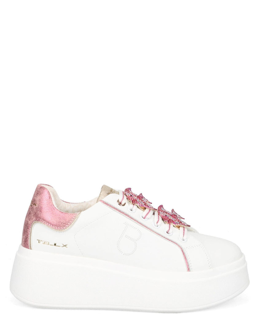 Sneaker Tosca Blu  Art SS2502S010 Elettra con accessorio gioiello colore bianco/fuxia
