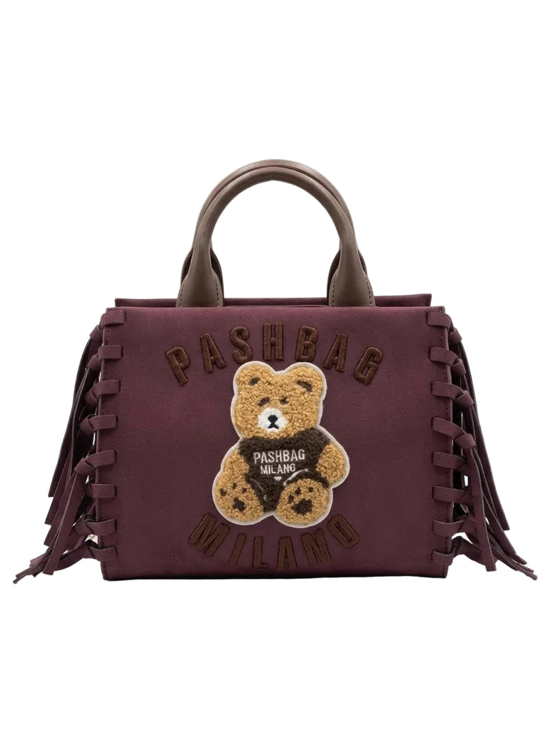 Borsa Pashbag  Mini Marge Tote in suede a tracolla con frange