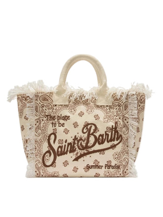 Borsa Mare Saint Barth Vanity In Canvas Con Bandana Beige VANI001 02565L