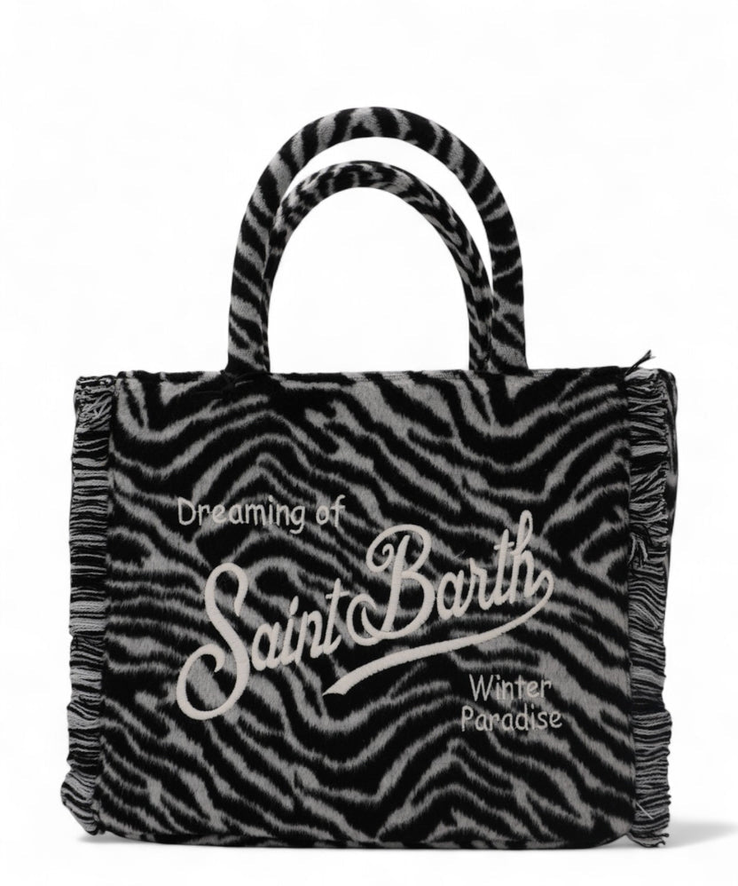 Borsa Saint Barth COL0037 002691 a mano Colette Felt in misto lana zebrata