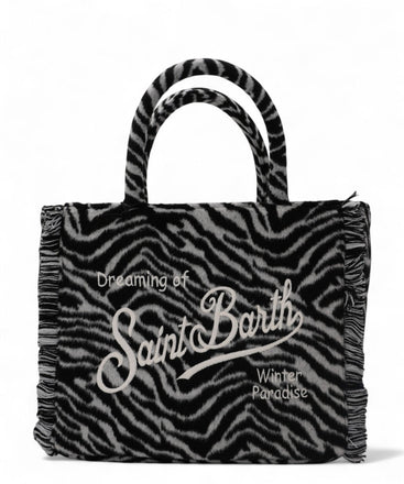 Borsa Saint Barth COL0037 002691 a mano Colette Felt in misto lana zebrata