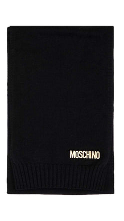 Sciarpa Moschino Art30785 M2969 Stretta nera logo lettering in metallo