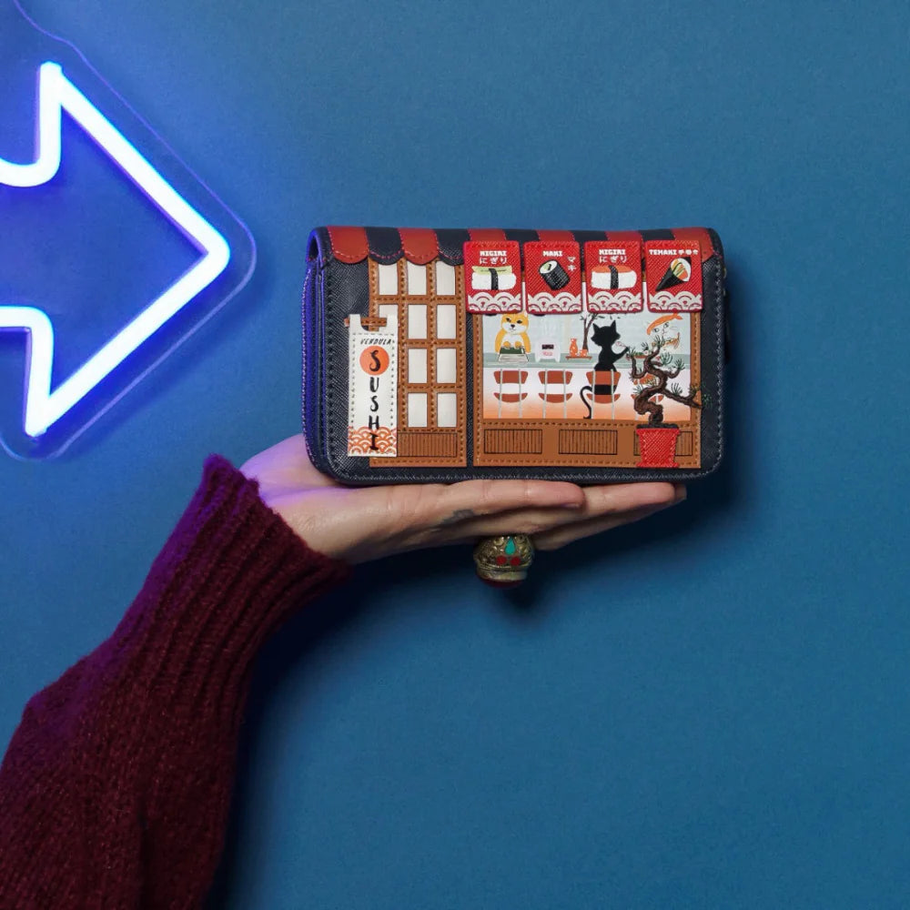 Portafoglio Vendula Sushi F58283391 Blue Medium zip Around Edizione Limitata
