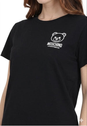 T-Shirt Moschino Con Orsetto Teddy Nera V1T0713