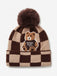 Cappello Pashbag a quadri con Teddy e pon-pon