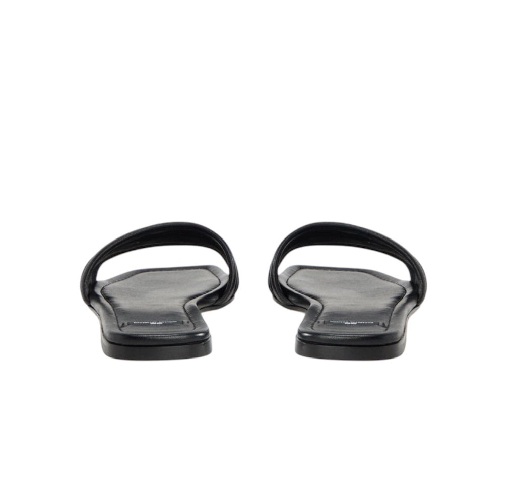 Ciabatte Sandalo Elisabetta Franchi SA72L61E2 Flat in pelle Nero con logo dettaglio