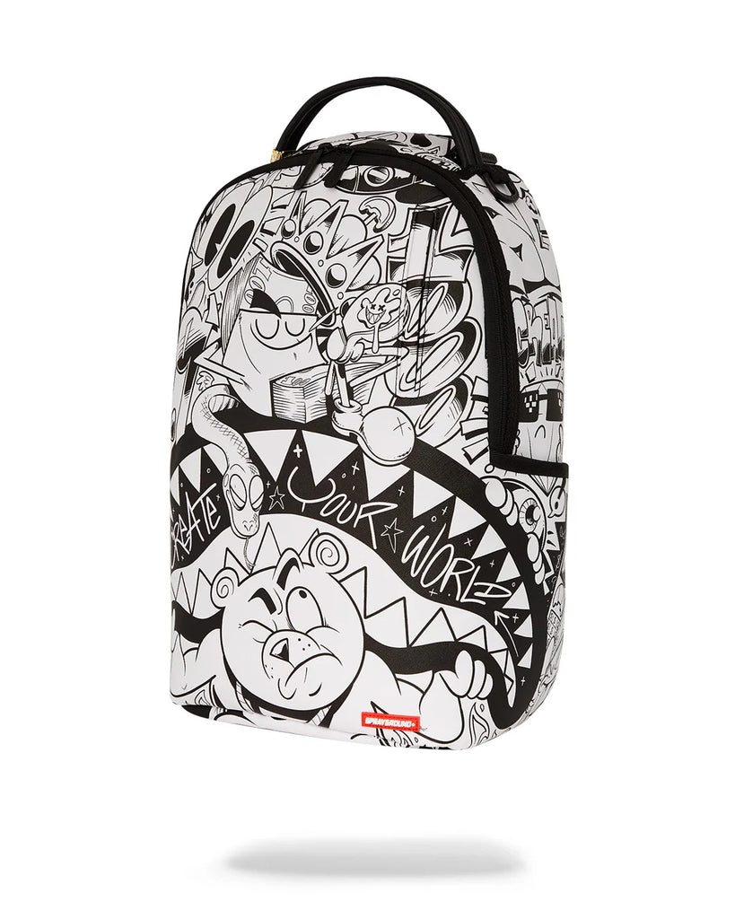 ZAINO SPRAYGROUND ART6852 HEAVY SHARKMOUTH DOODLE DLXSV BACKPACK