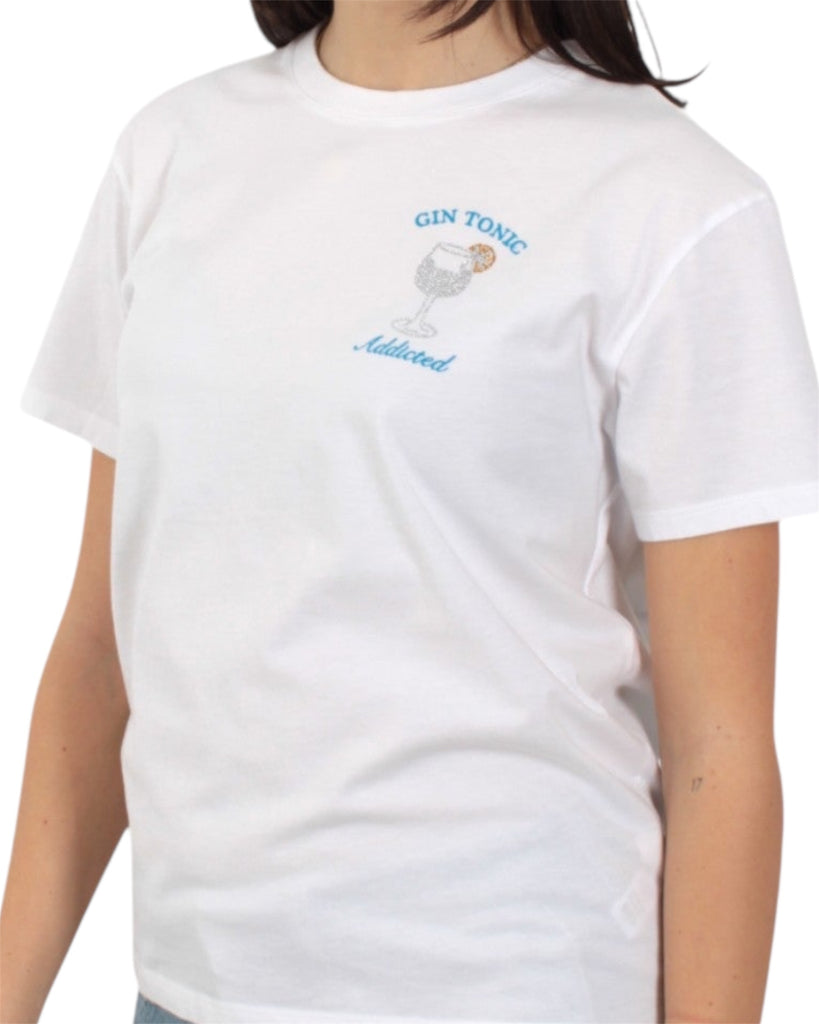 T-shirt Emilie in cotone con ricamo Gin Tonic