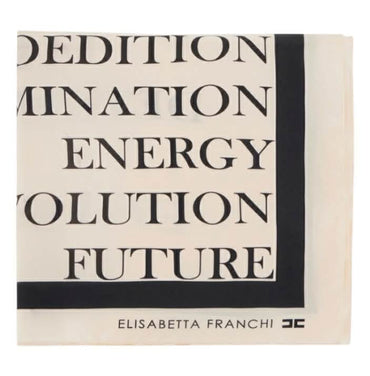 Foulard Elisabetta Franchi FO19F61E2 in seta con stampa lettering