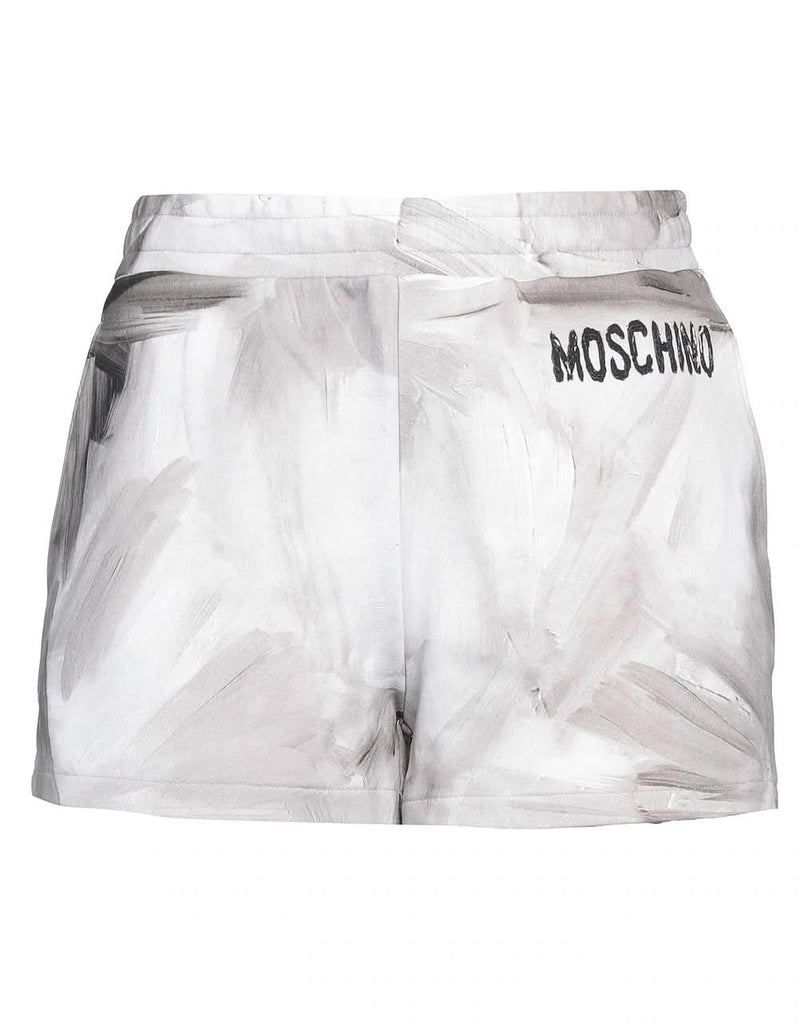 Shorts Moschino Spennellate Nei Toni Grigio E Bianco DA0320