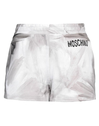 Shorts Moschino Spennellate Nei Toni Grigio E Bianco DA0320