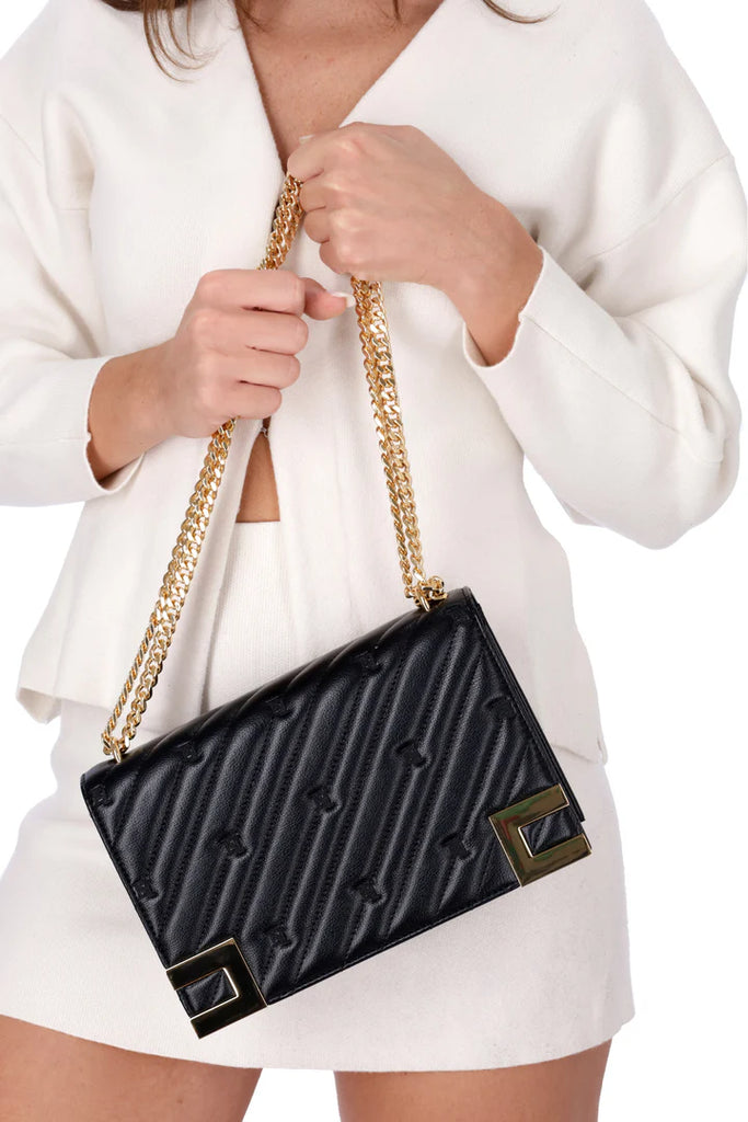 Borsa Elisabetta Franchi BS54A46E2 grande matelassé Nera con tracolla