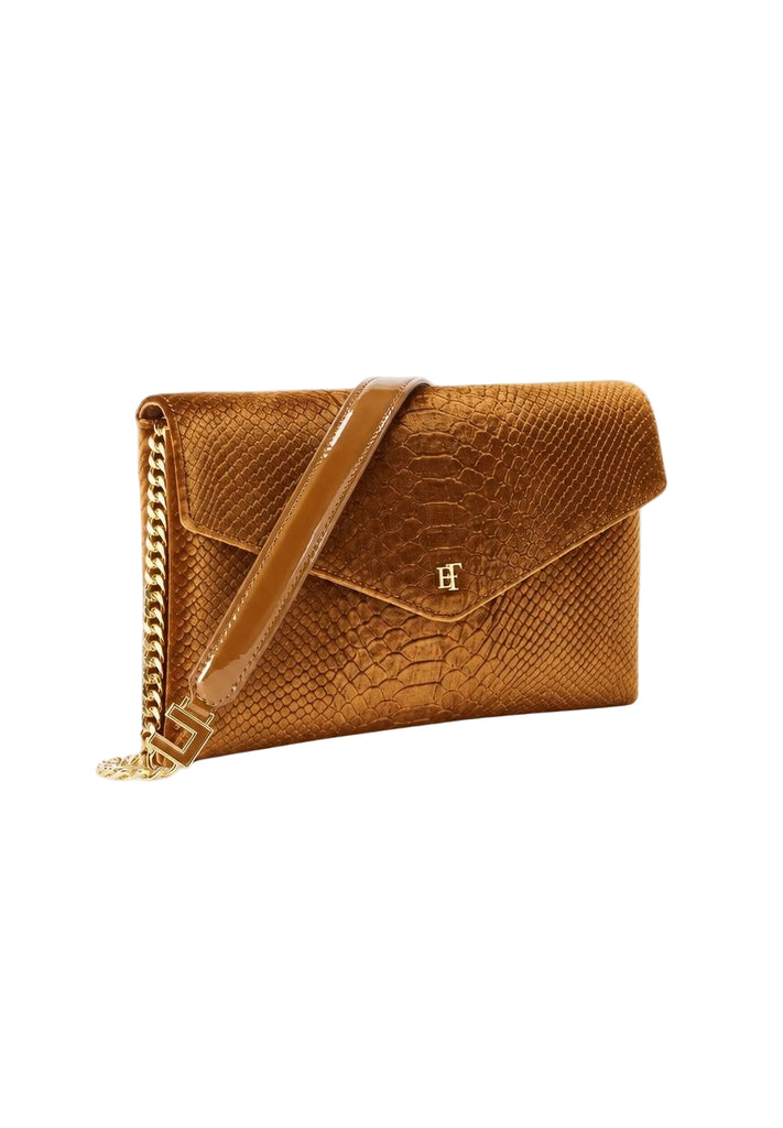 Borsa Elisabetta Franchi BS27A67E2 Tracolla in velluto con stampa cocco
