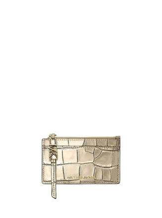 Portacarte Michael Kors Small Metallic Crocodile Embossed Leather
