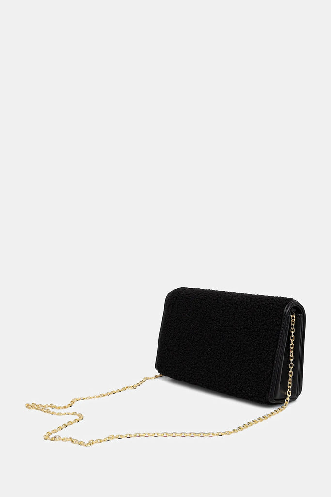 Borsa Love Moschino JC4379 con Tracolla  in Tessuto Teddy Nero