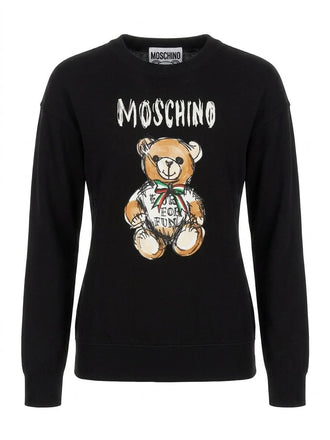 Felpa Moschino Con Orsetto Fiocco Italia E Logo EV1712