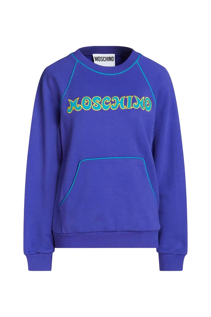 Felpa Moschino Logo Giallo Blu ET1713