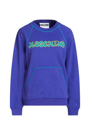 Felpa Moschino Logo Giallo Blu ET1713