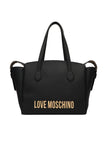 Borsa Love Moschino JC4243 Nera a spalla con logo lettering gold