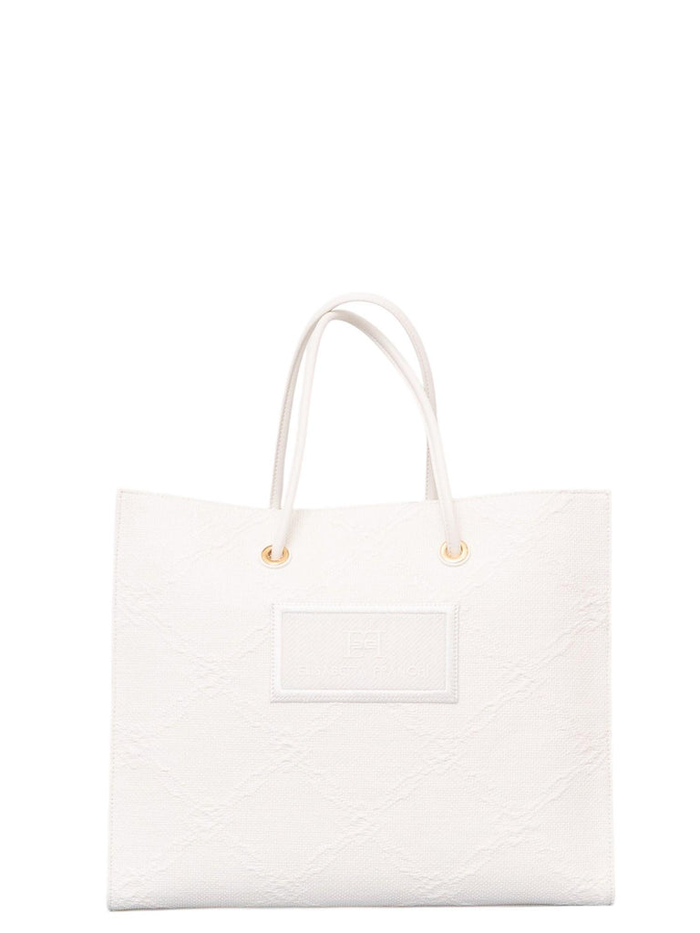 Borsa Elisabetta Franchi BS82A52E2 Tote grande in rafia jacquard