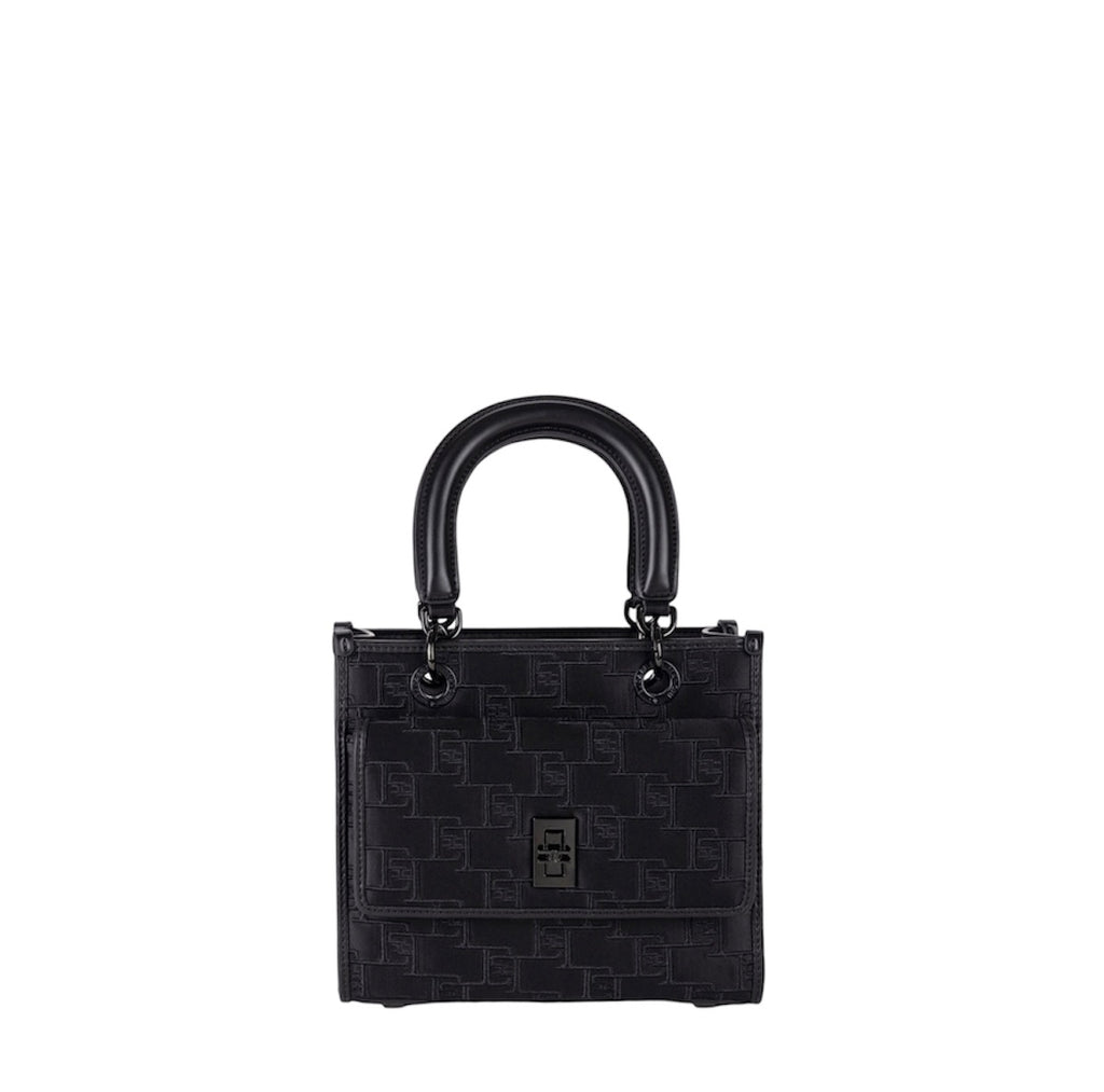Borsa Elisabetta Franchi BS29A46E2 a mano piccola con logo embossed nera