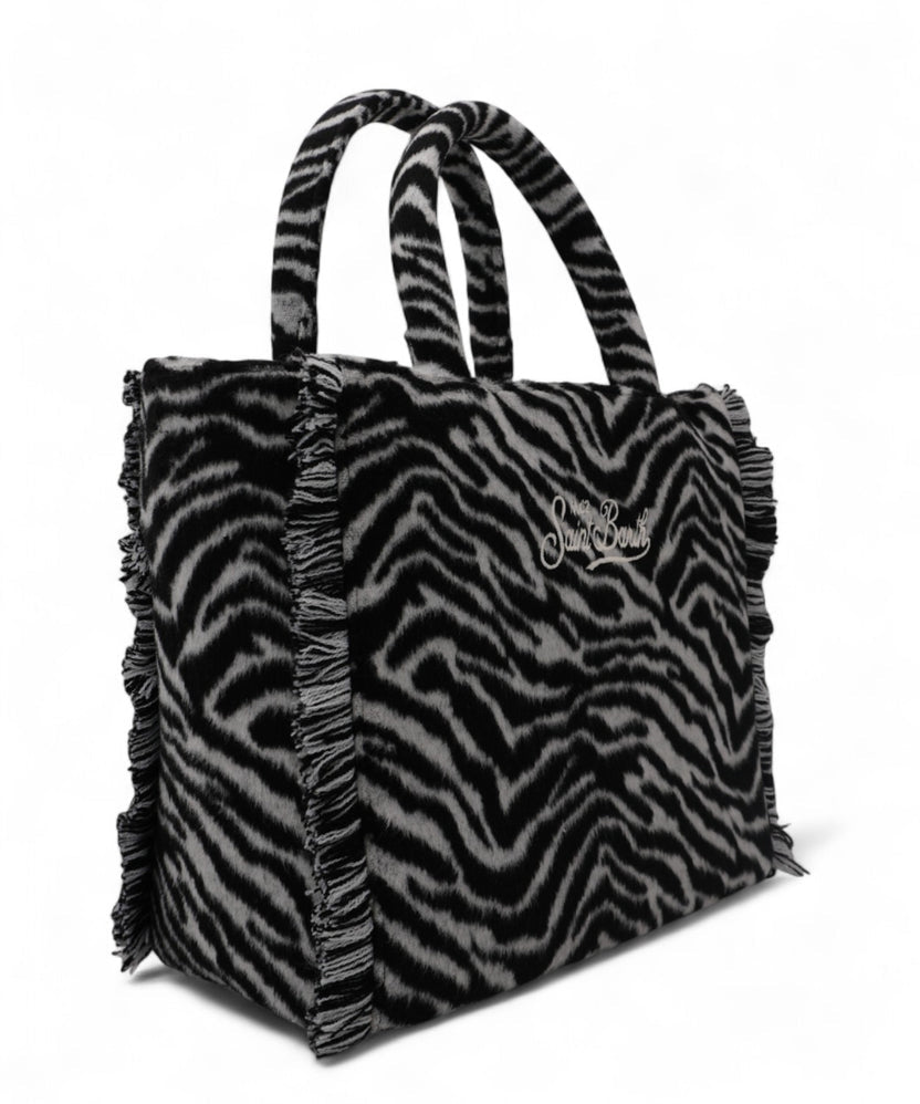 Borsa Saint Barth COL0037 002691 a mano Colette Felt in misto lana zebrata