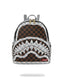 ZAINO SPRAYGROUND 8291 CREAM AND BROWN TEAR CHECK SAVAGE BACKPACK
