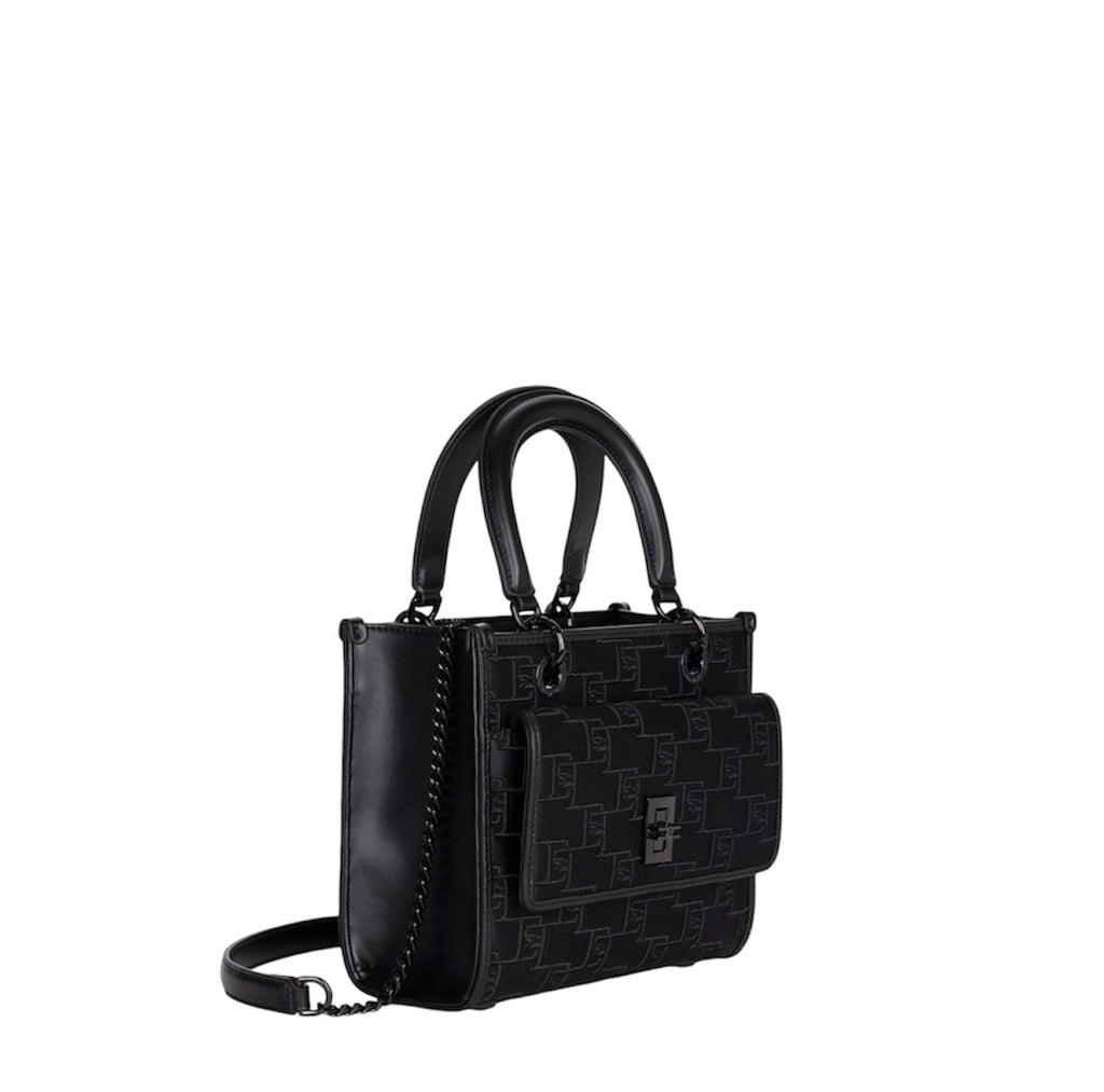 Borsa Elisabetta Franchi BS29A46E2 a mano piccola con logo embossed nera