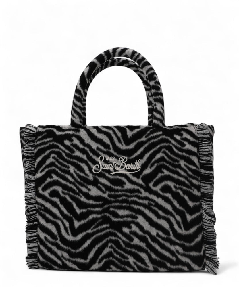 Borsa Saint Barth COL0037 002691 a mano Colette Felt in misto lana zebrata