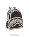 ZAINO SPRAYGROUND 8291 CREAM AND BROWN TEAR CHECK SAVAGE BACKPACK