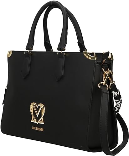 Borsa Love Moschino JC4283 Shopper Nera a mano manico foulard