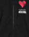 Felpa Moschino Con Zip Cuore E Logo 40 Years Of Love DA1704