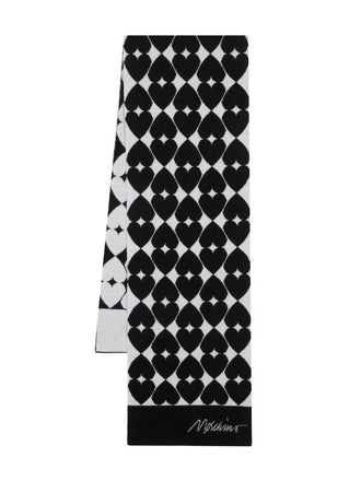 Sciarpa Moschino 30810 M3144 lana donna fantasia cuori
