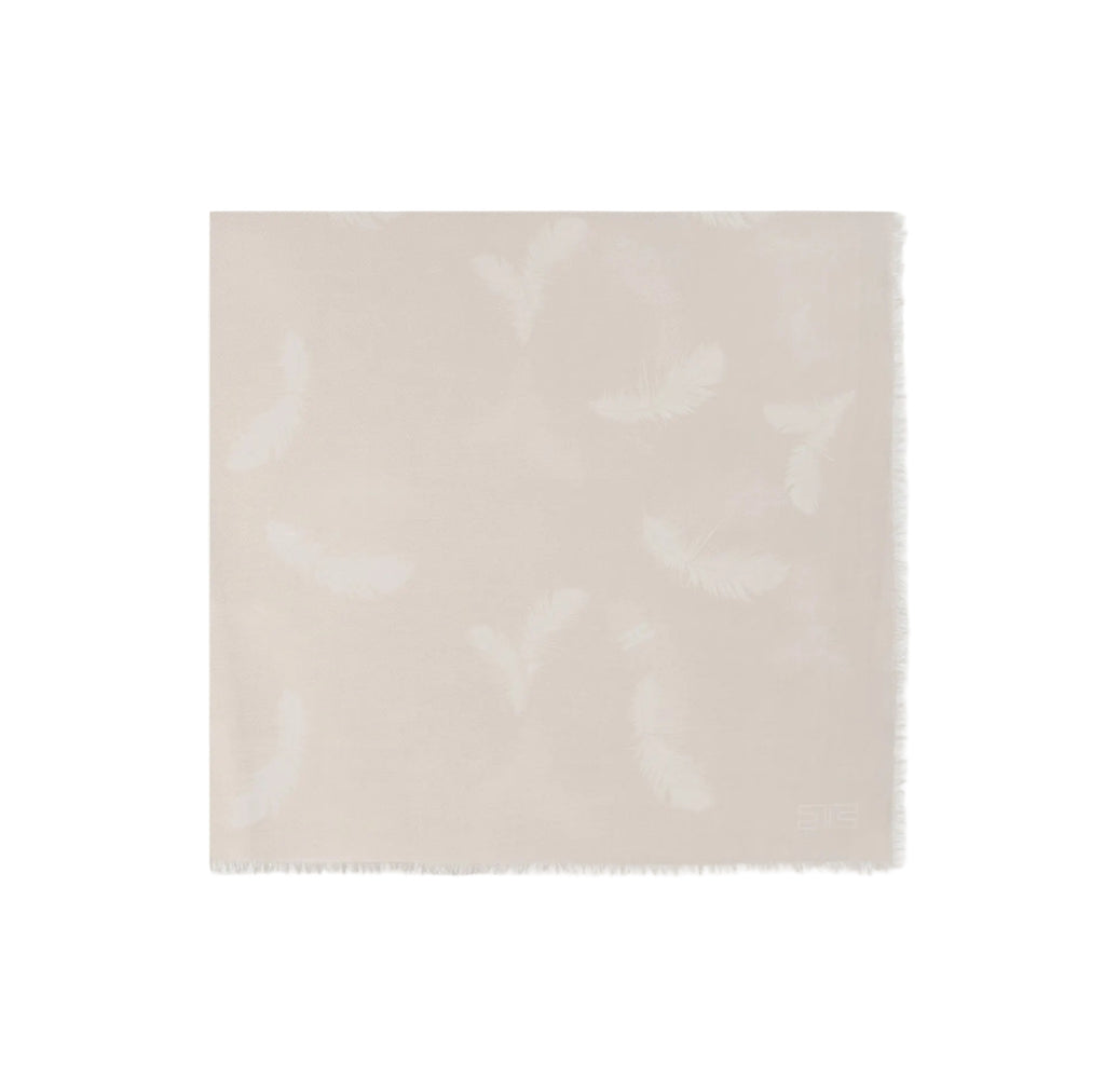 Foulard Elisabetta Franchi SC08F67E2 motivo piume in cashmere